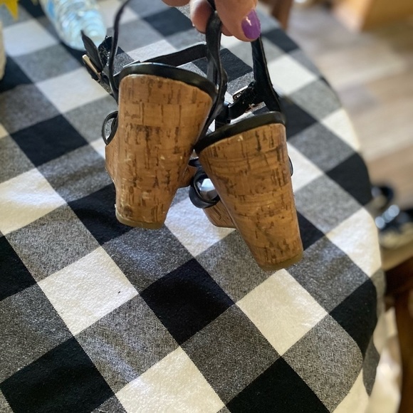 Franco Sarto, 8.5 women’s wedge cork shoes open toe - Picture 2 of 6